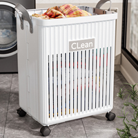 Organisateur de vêtements pliable en plastique grande capacité, panier à linge, rangement pour salle de bain, articles de salle de bain