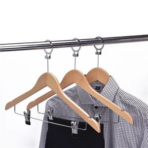 Appendiabiti di Lusso in Legno Massello Antifurto per Hotel con Clip e Anello di Sicurezza, per Pantaloni e Gonne, per Camere d'Albergo e <span class=keywords><strong>Motel</strong></span> - Product Image 3