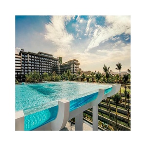 infinity pool plastic ground hard sided acrylic clear swimming pool