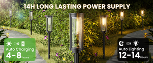 Piccola Lampada da Giardino <span class=keywords><strong>Solare</strong></span> LED IP65 Impermeabile, Luce Bianca Calda <span class=keywords><strong>con</strong></span> Filo di Tungsteno a Clessidra e Picchetto da Terra - Product Image 5