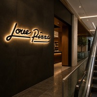 Lettres en acier inoxydable rétroéclairées 3D personnalisées en or miroir, logo publicitaire lumineux, étanche IP65 pour café, restaurant, boutique