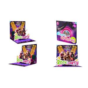 3D Pop Up Birthday Card Cute Dog Band Music Theme Laser Cut Premium <b>Paper</b> With Envelope - Product Image 2