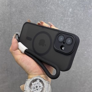 Película de lente mate magnética a prueba de golpes, <span class=keywords><strong>funda</strong></span> protectora para teléfono amigable <span class=keywords><strong>con</strong></span> la piel para <span class=keywords><strong>iPhone</strong></span> <span class=keywords><strong>12</strong></span> 13 14 15 16 Pro Max, fundas <span class=keywords><strong>con</strong></span> correa de <span class=keywords><strong>cuerda</strong></span> - Product Image 3