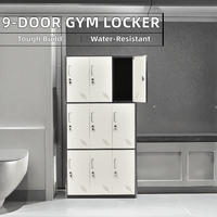 Casier de gymnastique en acier à structure renversée de haute qualité Offre Spéciale armoire de rangement pour employés à 9 portes casiers en métal
