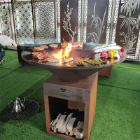 Barbecue extérieur moderne et luxueux en acier Corten de qualité supérieure - Portable, personnalisable avec finition thermolaquée, utilisable toute l'année