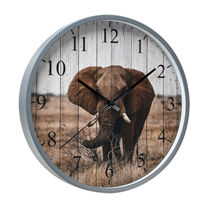 Dễ thương động vật voi đồng hồ treo tường động vật thiết kế tùy chỉnh nhựa đồng hồ treo tường hiện đại Vòng im lặng trẻ em Đồng hồ trang trí - Product Image 2