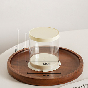 Mini 2/3 Zoll Runde kleine Pappbecher Cupcake Packbox Transparente Kunststoff-Kuchen box Dessert-Verpackungs box - Product Image 6