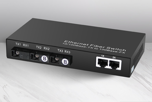 Convertidor de medios de fibra SC, 10/100M, 2 RJ45 a 3 SC, <span class=keywords><strong>3PO</strong></span> de fibra y 2 puertos LAN - Product Image 5