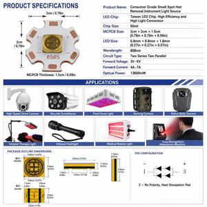 DYDUN 20W SMD LED Lasermodule 6565 VCSEL <span class=keywords><strong>Diode</strong></span> 800nm-820nm Infrarood Planaire Kwartslens Dimbaar 500MW 5-Jaar Garantie 50000 - Product Image 4