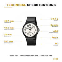 Skmei 2108 Montre-bracelet à quartz étanche pour homme, style sportif, prix abordable