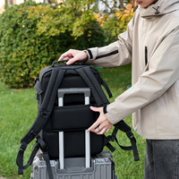Sac à dos d'affaires haut de gamme unisexe grande capacité en tissu Oxford imperméable avec coussin d'air et compression sous vide pour ordinateur portable