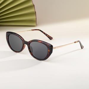 Lunettes de soleil œil de chat Ks-3944 pour femme, monture noire, verres TAC, protection UV400, branches en acier inoxydable, mode extérieure - Product Image 2