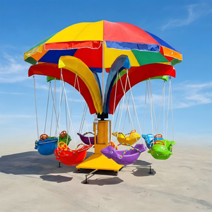 Columpio giratorio infantil con forma de <span class=keywords><strong>sombrilla</strong></span>, <span class=keywords><strong>silla</strong></span> voladora móvil con diseño de delfín para parques de atracciones, granjas y zonas de juego - Product Image 2