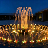 Fontaine musicale de jardin avec synchronisation musicale programmable, LED RGB, décoration de villa