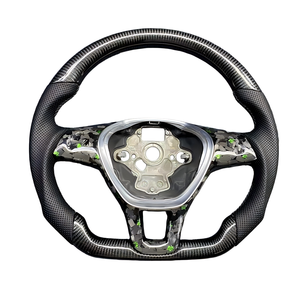 Volante Deportivo de Fibra de Carbono para VW <span class=keywords><strong>Golf</strong></span> 7 MK7 GTI <span class=keywords><strong>R</strong></span>, Base Plana, <span class=keywords><strong>Interior</strong></span> Personalizado - Product Image 2
