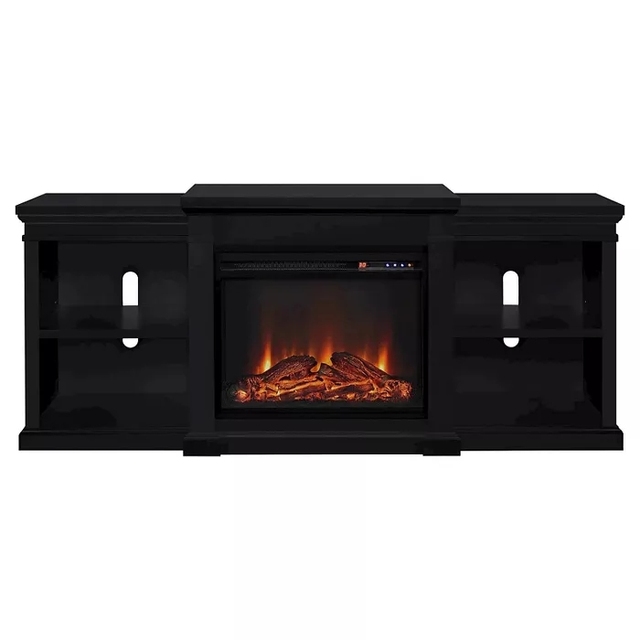 Union Electric Fireplace TV Stand With Side Shelves for TVs up to 70" - Room & Joy