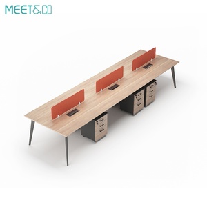 Modern Modular Wooden Office Furniture Workstation Working 2 4 6 8 Person Seater Office <b>Work</b> <b>Station</b> Desk Table for Employee - Product Image 5