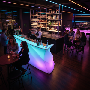 Comptoir de Bar Lumineux en Plastique à Éclairage LED de Haute Qualité et Design Moderne pour Bar à Domicile, Sous-sol, Centre Commercial, Salon, Hôtel et Salle de Sport - Product Image 4