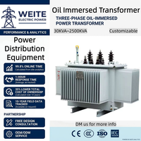 Transformateur de distribution de puissance triphasé immergé dans l'huile à faible perte de tension 100 kVA 400 kVA 1000 kVA 11 kV 20 kV 160 kVA 200 kVA
