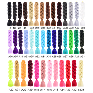 Cabello Trenzado Yaki Sintético <span class=keywords><strong>de</strong></span> Color Único, 24 Pulgadas, 100G, Marca Privada, <span class=keywords><strong>Colores</strong></span> Variados, Venta al Por Mayor - Product Image 4