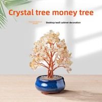 Arbre de la prospérité en cristal naturel, décorations de bureau en porcelaine, base en gravier, fabriqué en Chine, pour mariages et anniversaires