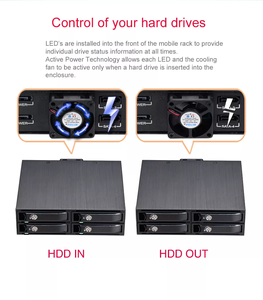 Optibay - <span class=keywords><strong>Rack</strong></span> Móvil para Discos Duros de 5.25 Pulgadas con <span class=keywords><strong>4</strong></span> Bahías para Discos Duros de 2.5 Pulgadas, SATA, SAS, de Aluminio, con Bandeja Extraíble - Product Image 6