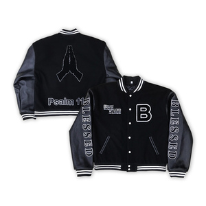 מעיל עור מותאם אישית של CrazyMaker בייסבול סאטן מעיל רוח חורף מעיל מכתב מכללת גברים - Product Image 4