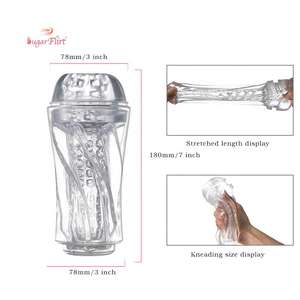 SUGARFLIRT Yetişkin Seks Oyuncakları Gerçekçi Mastürbasyon Kabı Yüksek Esneklikli İtme Görünür Dalga Jöle Seks Oyuncakları Erkekler İçin - Product Image 6