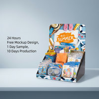 Boîtes d'affichage de comptoir personnalisées à vente chaude, en papier, pour table, en carton ondulé, pour parfum, vaporisateur d'été, magasin de cosmétiques