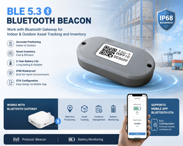 WEIOT T30-T  Beacon BLE Beacon 5-Year Asset Inventory Counting Asset Tracking Broadcast Distance Exceeds 100 Meters