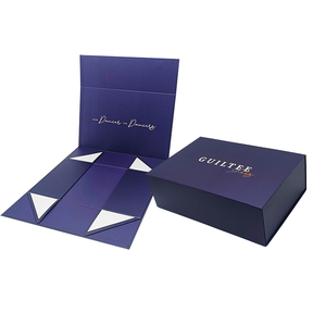 Emballage en carton recyclable personnalisé fait main avec logo, fermeture magnétique, boîte cadeau pliante noire pour chaussures et vêtements - Product Image 1