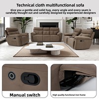 Canapé modulaire individuel de première classe Louis Denny, fauteuil inclinable électrique moderne en tissu avec fonction de balancement et télécommande, inspiré
