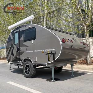 Wecare mini rv karavan küçük gözyaşı kamp karavan çekme karavan banyo ile satılık