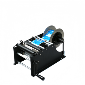 Machine d'étiquetage manuelle pour bouteilles d'eau minérale en plastique, bouteilles en verre, bouteilles rondes, machine d'étiquetage adhésif - Product Image 1