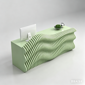 Luxury Painting Reception Desk Front Desk Lobby Front Office Desk for Company Office Building Beauty Clinic Custom - Product Image 5