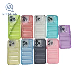 New Popular Tpu Pc Multi-colors Down Jacket Fundas Protective Phone Case 2-in-1 Design For IPhone 13 14 15 Pro