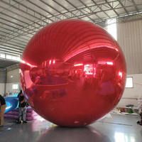 Ballon de miroir gonflable en PVC de couleur bleue Usine Taille personnalisée Boule de miroir de sphère gonflable réfléchissante