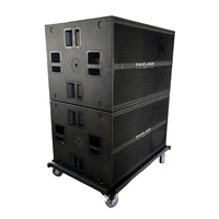 PAKLAM AUDIO Subwoofer actif double 18 pouces à aimant néodyme 4 ohms, haut-parleur de basses DJ haute puissance pour événements en plein air et spectacles en direct