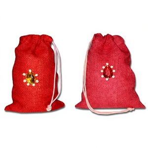 Bolsa de Yute Ecológica Personalizada con Cordón, Impresión de Logotipo Personalizado para Bolsas de Regalo de San Valentín Hechas de Yute por Lowellcraft Delhi - Product Image 2