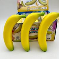 Jouet anti-stress à presser en forme de banane colorée, à rebond lent, pour la décompression et les farces, thème fruits, style célébrité internet