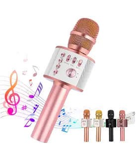 Werkseitig Karaoke Mic Studio Aufnahme Musik Handheld Q37 Professional USB Kid Tragbarer drahtloser Karaoke-Mikrofon lautsprecher