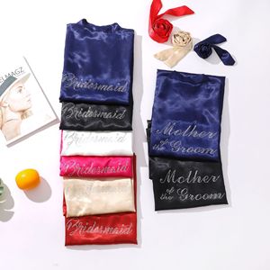 Batas de Novia de Satén Sedoso con Pedrería, para Damas de Honor, Madres del Novio, Batas de Boda, Kimono para Despedida de Soltera, Ropa de Dormir - Product Image 1