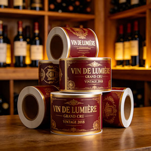 Etiquetas Adhesivas Personalizadas para Botellas <span class=keywords><strong>de</strong></span> Vino Tinto, Diseño Impreso, Vinilo Texturizado Mate Impermeable, Pegatinas con Logotipo para <span class=keywords><strong>Whisky</strong></span> y Vodka, Venta al Por Mayor - Product Image 2