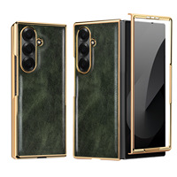 Étui de protection d'écran en verre pour Samsung Galaxy Z Fold 8 Ultra 7 6 5 4, cuir haut de gamme, placage haut de gamme, coque antichoc