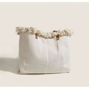 Young Woman's Underarm Handbags Custom Logo Pattern Casual <b>Large</b> <b>Canvas</b> Tote <b>Bags</b> - Product Image 5