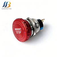 Boutons-poussoirs d'arrêt d'urgence momentanés 22mm 1NO1NC Rouge Laiton Aluminium 24VAC 3A IP40 Contrôle Industriel