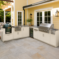 Cuisine barbecue extérieure  et station de grill pour villas Four électrique encastré sur mesure et gril en acier inoxydable