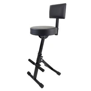 Taburete de guitarra plegable del fabricante, ajustable en altura, con respaldo, silla acolchada para presentaciones. - Product Image 1