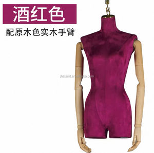 패션 상반신 여성 마네킹, 디스플레이용 상체 나무 팔 여성 마네킹 토르소, 의류 매장용 - Product Image 3