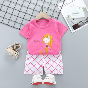 Pijamas Casuales de Dibujos Animados 100% Algodón para el Hogar, Conjunto de Dos Piezas de Manga Corta para Niños, Ropa de Bebé al por Mayor - Product Image 3
